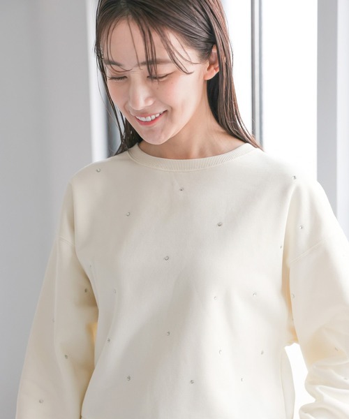 「GLOBAL WORK」 スウェットカットソー MEDIUM アイボリー レディース_画像8