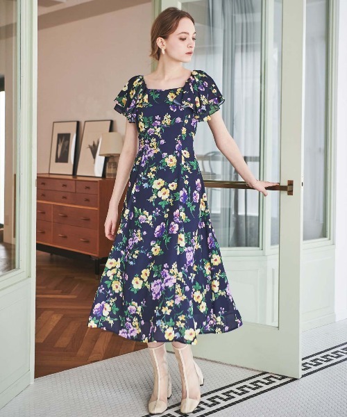 「AND COUTURE」 ノースリーブワンピース MEDIUM ブルー系その他 レディースの画像