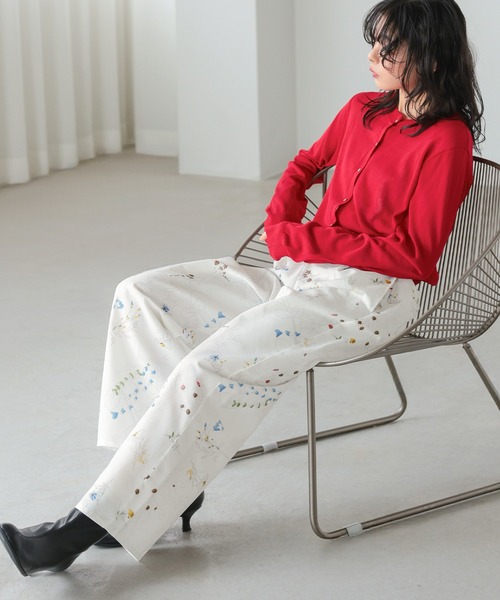 itto スラックス パンツ 花柄プリントパンツ レディース : ZOZOTOWN