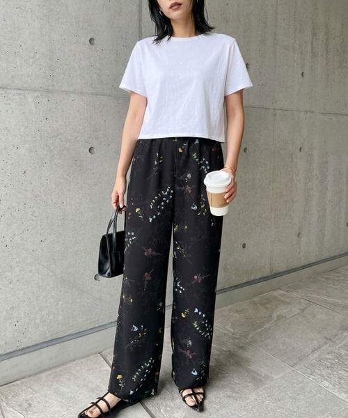 itto スラックス パンツ 花柄プリントパンツ レディース : ZOZOTOWN