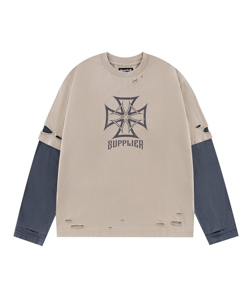 SUPPLIER（サプライヤー） tシャツ ロンT｜Dusty Iron Cross Layered