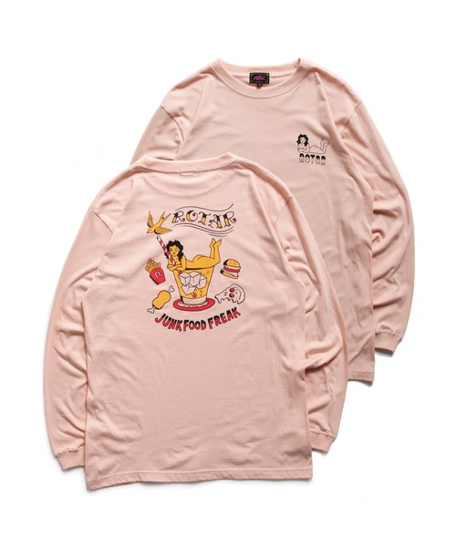 「ROTAR」 長袖Tシャツ SMALL ピンク メンズ_画像4