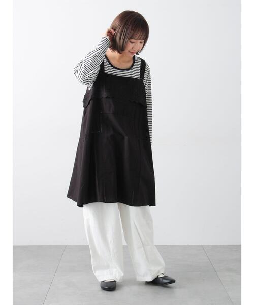 【異素】sacai サカイ ドッキングチュニック カットワーク刺繍 ブラック Samansa Mos2（サマンサモスモス） チュニック カットワーク刺繍キャミ