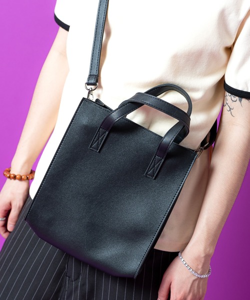 ショルダーバッグ バッグ an meets zakka 合成皮革2WAYショルダー縦長