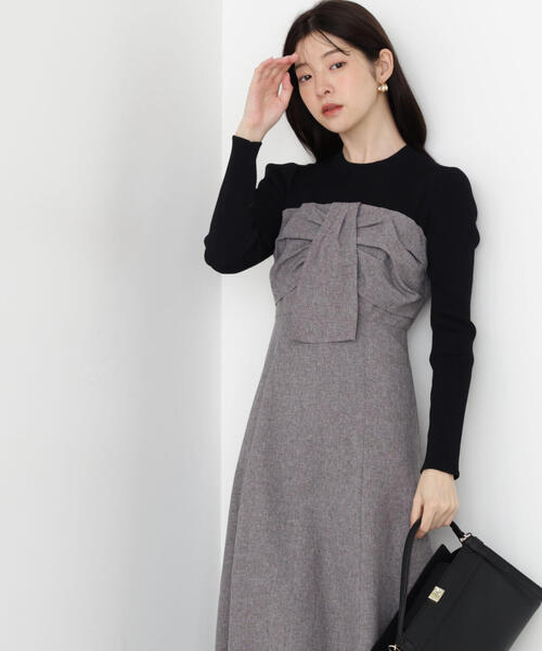 「PROPORTION BODY DRESSING」 長袖ワンピース SMALL ブラック系その他 レディースの画像