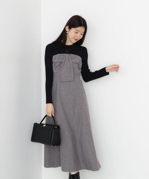 「PROPORTION BODY DRESSING」 長袖ワンピース SMALL ブラック系その他 レディースの画像
