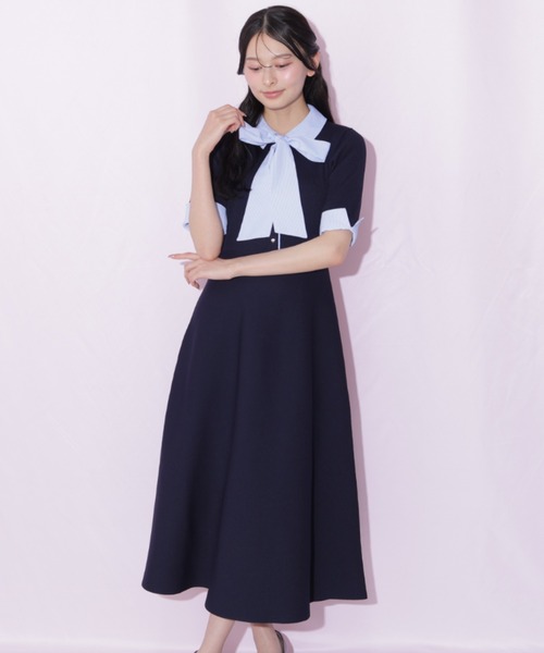 JILTU 半袖 ワンピース ブラック ホワイト JILL by JILL STUART（ジルバイジルスチュアート） ワンピース 半袖
