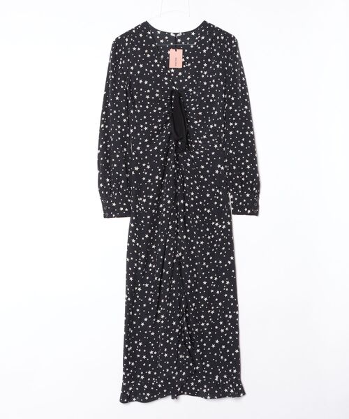 miu miu（ミュウミュウ） ドット柄長袖ワンピース 40 ブラック