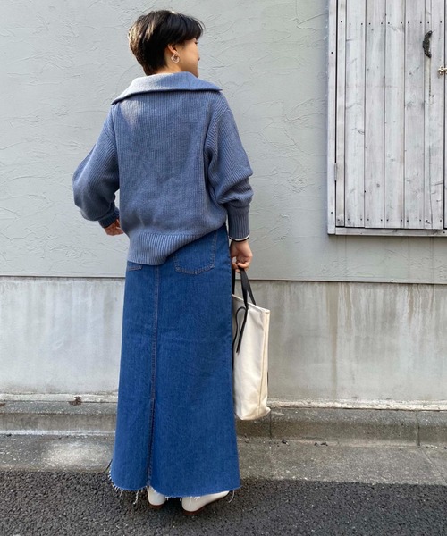 「DOUX ARCHIVES」 デニムスカート MEDIUM ブルー レディース_画像3