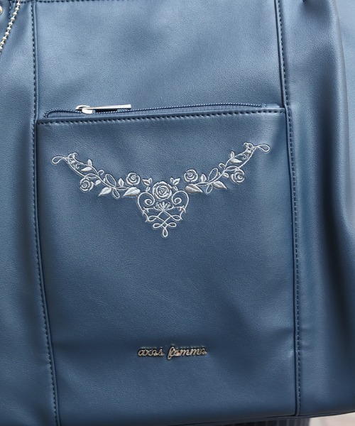 axes femme（アクシーズ ファム） トートバッグ 薔薇刺繍多機能ビッグ 