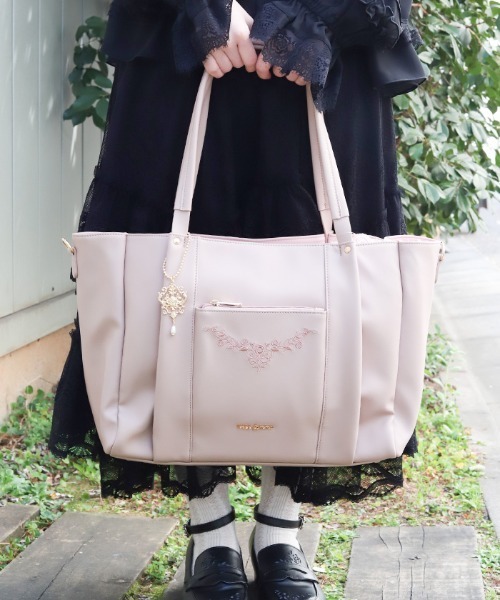 axes femme（アクシーズ ファム） トートバッグ 薔薇刺繍多機能ビッグ