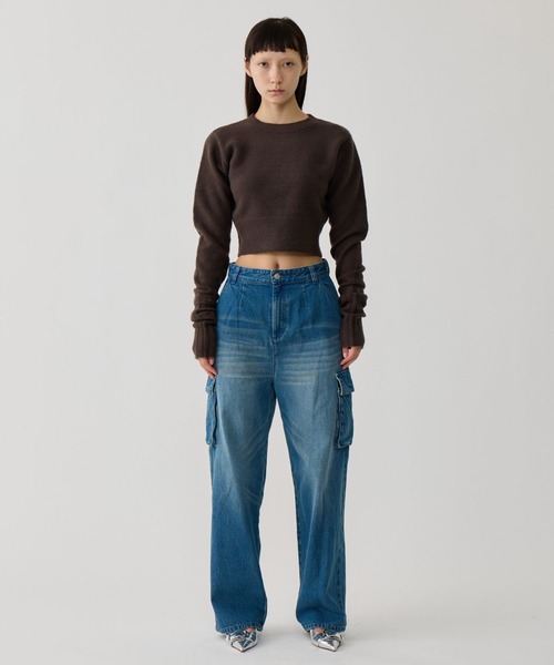 BEEDEN デニムパンツ SMALL ブルー レディース : ZOZOTOWN Yahoo!店 BEEDENスタッズ付きライトブルーデニム