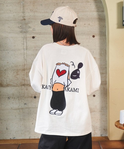 「kaoyorinakami」 長袖Tシャツ SMALL ホワイト メンズ_画像2