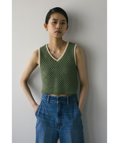 「STYLEMIXER」 ノースリーブニット FREE レッド レディース_画像4