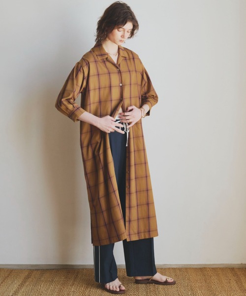 「DOUX ARCHIVES」 シャツワンピース 38 ネイビー レディース_画像3