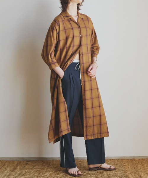 「DOUX ARCHIVES」 シャツワンピース 38 ネイビー レディース_画像4