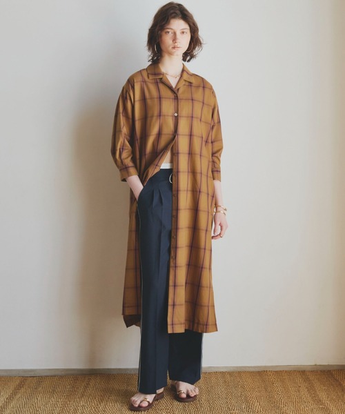 「DOUX ARCHIVES」 シャツワンピース 38 ネイビー レディース_画像5