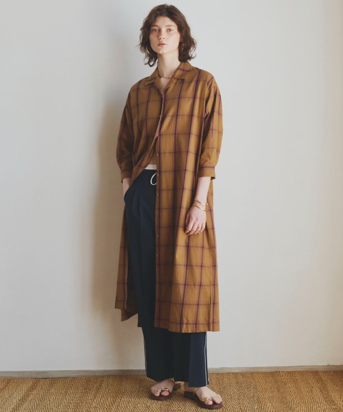 「DOUX ARCHIVES」 シャツワンピース 38 ネイビー レディース_画像6