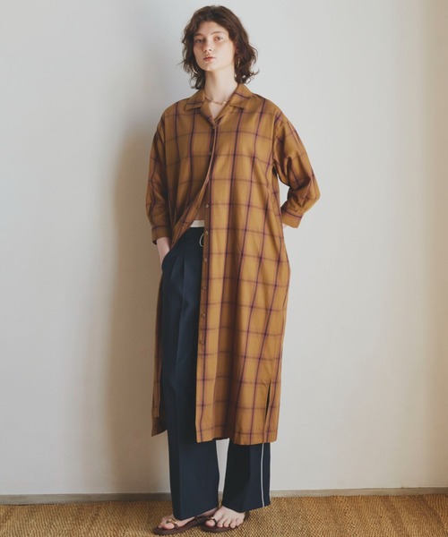 「DOUX ARCHIVES」 シャツワンピース 38 ネイビー レディース_画像7