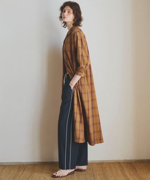 「DOUX ARCHIVES」 シャツワンピース 38 ネイビー レディース_画像9