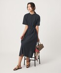 ワンピース 半袖 ベルト フレア ワンピース ...の詳細画像3
