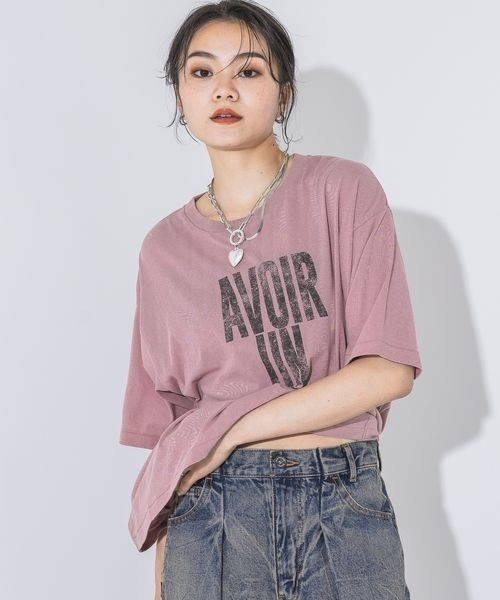 「JEANASIS」 半袖Tシャツ FREE ピンク レディース_画像3