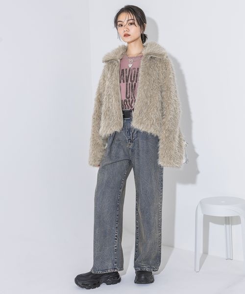 「JEANASIS」 半袖Tシャツ FREE ピンク レディース_画像5