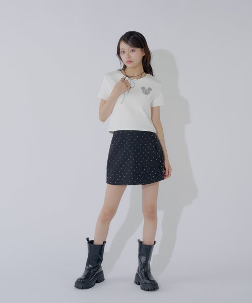 「Chico」 半袖Tシャツ「Disneyコラボ」 FREE チャコールグレー レディース_画像4