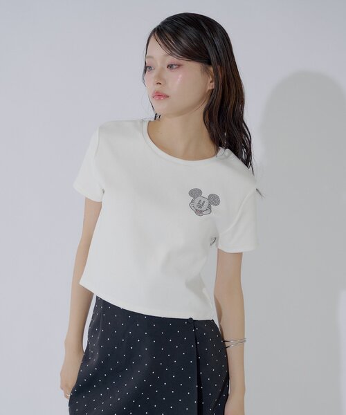 「Chico」 半袖Tシャツ「Disneyコラボ」 FREE チャコールグレー レディース_画像7