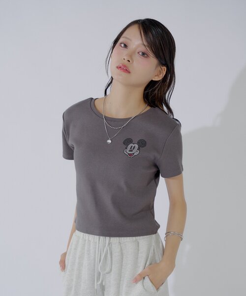 「Chico」 半袖Tシャツ「Disneyコラボ」 FREE チャコールグレー レディース_画像8