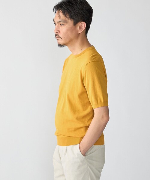 「SHIPS」 半袖ニット MEDIUM グリーン メンズ_画像3