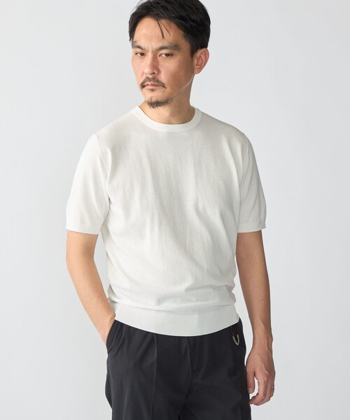 「SHIPS」 半袖ニット MEDIUM グリーン メンズ_画像9