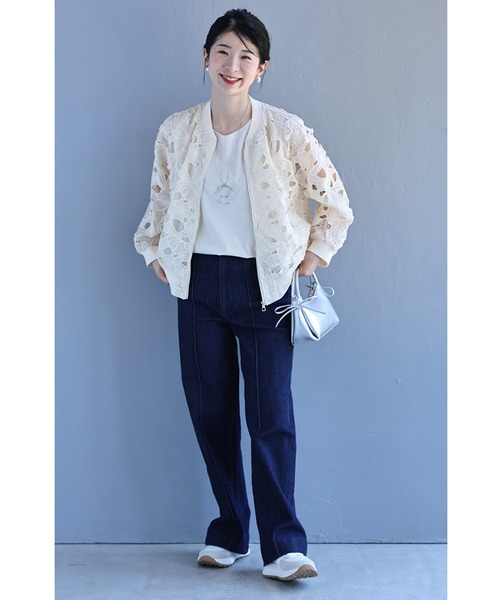 cawaii ブルゾン アウター 華花が織りなすレースブルゾン レディース