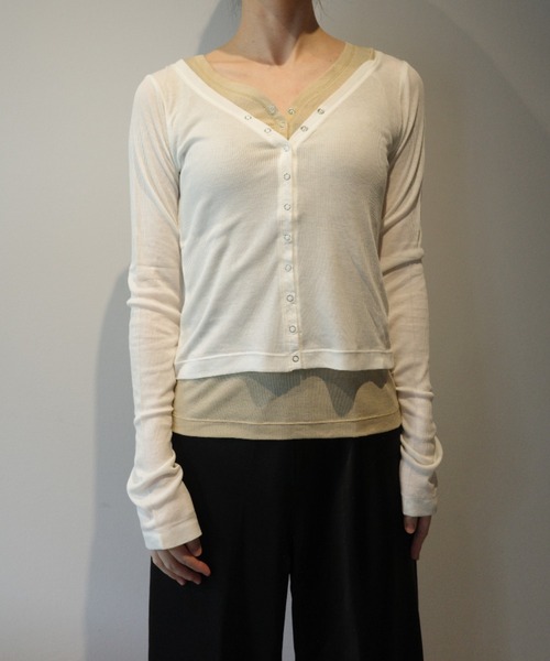 CLANE（クラネ） tシャツ CLANE CURVED NECK LAYERED SET TOPS