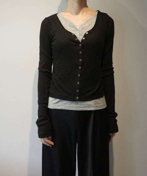 CLANE（クラネ） tシャツ CLANE CURVED NECK LAYERED SET TOPS