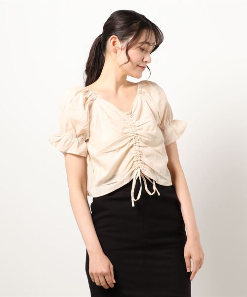 STYLEBLOCK ブラウス シャツ コットンガーゼシャーリング