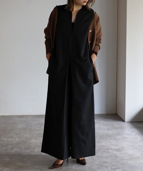 Bonjour Sagan サロペット オーバーオール ディープVネック