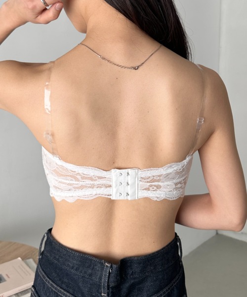 大人気カップ付き 可愛い 総レース チューブトップ ベアトップ ブラカバー  黒 LAZA カップ付き 可愛い 総レース チューブトップ ベアトップ