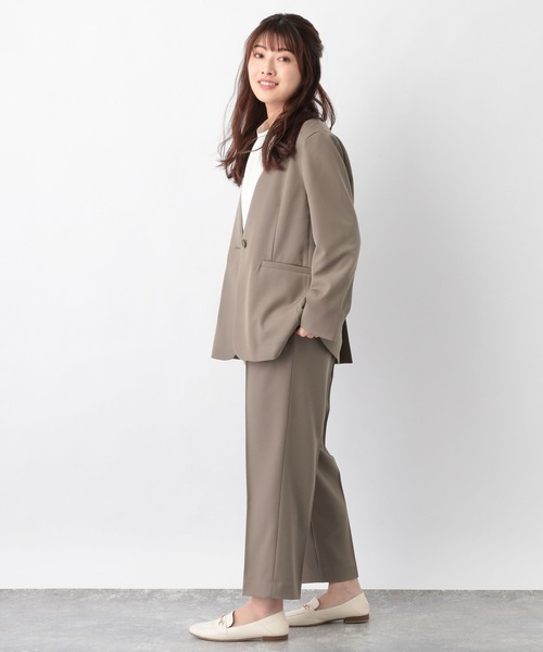 【美品】 GLOBAL WORK キガキクSETUP サイズＬ GLOBAL WORK ジャケット ノーカラージャケット キガキクSETUP