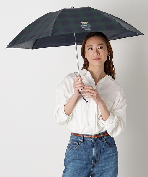 POLO Ralph Lauren UVカット折り畳み日傘 50cm　雨天兼用 POLO RALPH LAUREN 折りたたみ傘 晴雨兼用折りたたみ日傘 ワン
