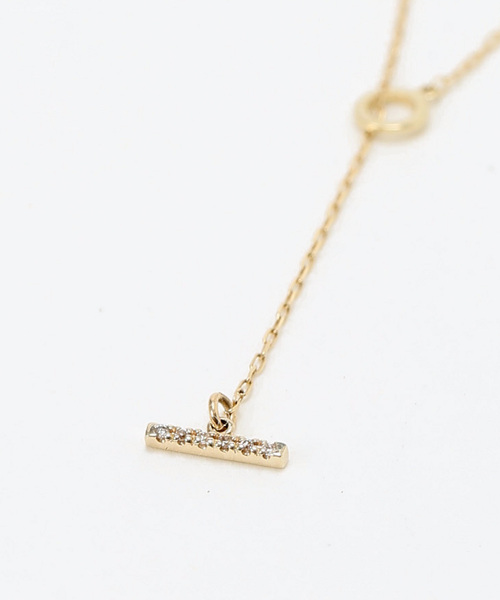 Lilas ネックレス Tバーダイヤライン50cmネックレス K10