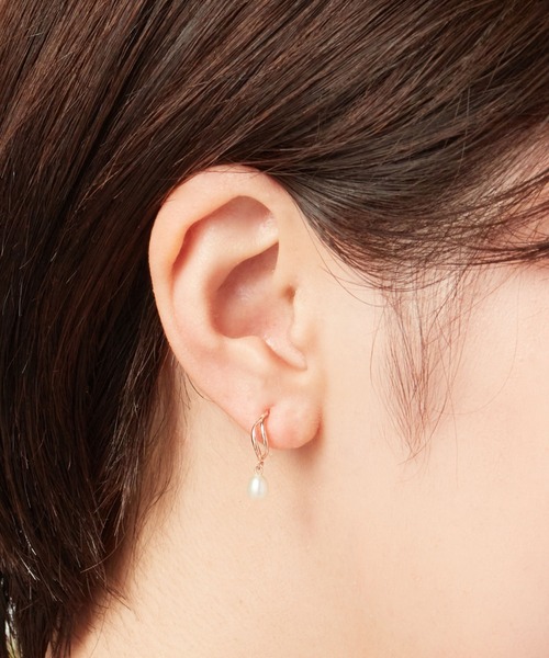 ピアス K10ピンクゴールド 淡水パール ピアス レディースの画像
