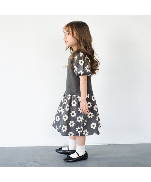 セブンテン 木の実柄パフスリーブワンピース（子供用）Mサイズ 120