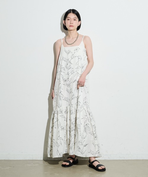 Shelly island ワンピース 花柄フレアキャミワンピース