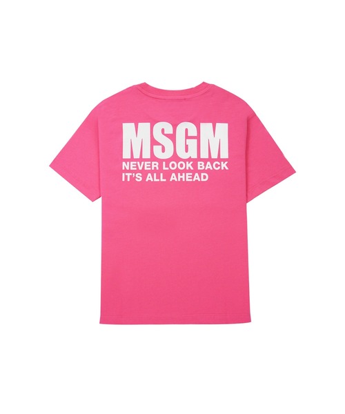 MSGM KIDS tシャツ NEVER LOOK BACK ステートメントロゴTシャツ