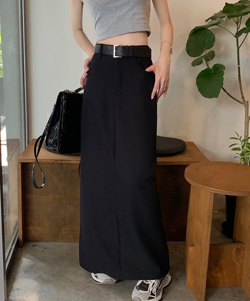 aimoha スカート ベルト付きロング丈スカート : ZOZOTOWN Yahoo
