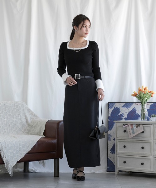 aimoha スカート ベルト付きロング丈スカート : ZOZOTOWN Yahoo