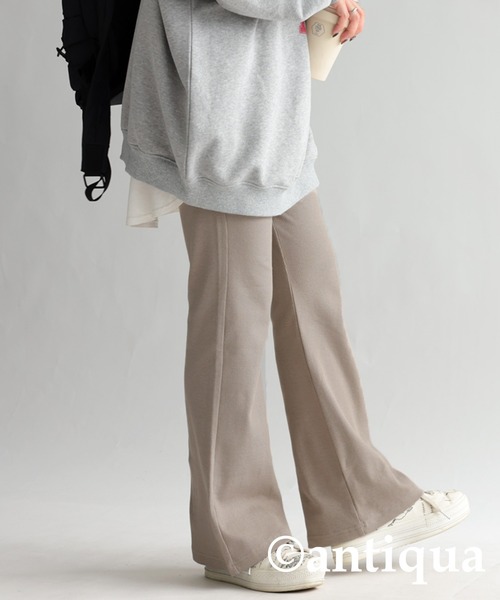新品　リブフレアパンツ antiqua パンツ リブフレアパンツ レディース : ZOZOTOWN Yahoo