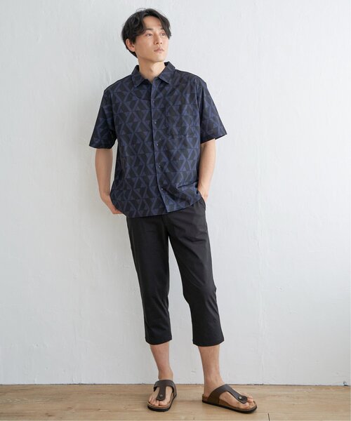 037092 UNDERCOVER 水彩 総柄 カツラギ クロップド パンツ ikka（イッカ） パンツ 「吸水速乾」GOKU 楽 AIR クロップドパンツ