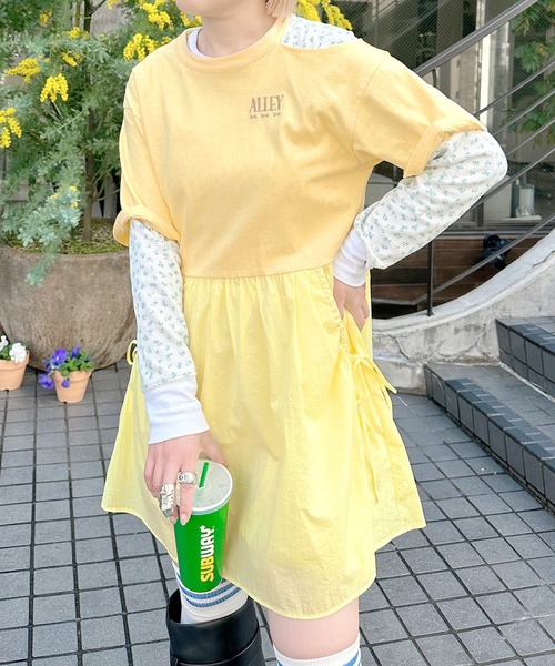 【専用出品】140 ❤︎新品未使用❤︎ ワンピース 黄色 定価18000円程度 Alley by w closet 「Alley closet」 半袖ワンピース FREE